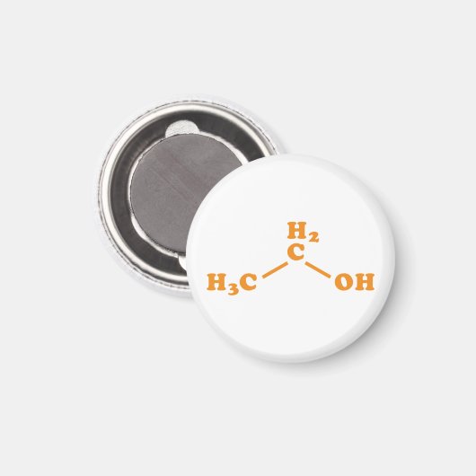 Aimant Alcool Éthanol Formule chimique moléculaire (Recto/Verso)