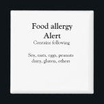Aimant Alerte d'allergie alimentaire ajouter le nom texte<br><div class="desc">Conception</div>