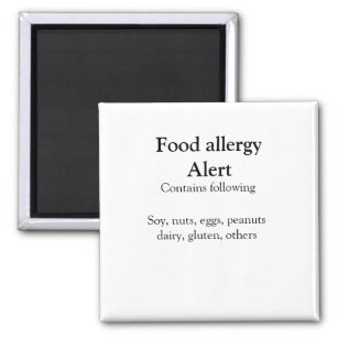 Aimant Alerte d'allergie alimentaire ajouter le nom texte