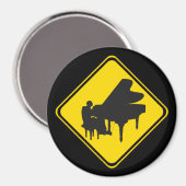 Aimant Alerte : Joueur de piano à l'avant ! (Recto/Verso)