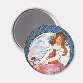 Aimant Alfons Mucha : Muse de la peinture (Recto/Verso)