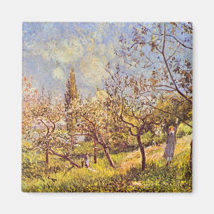 Aimant Alfred Sisley Orchard au printemps