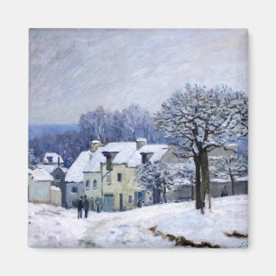 Aimant Alfred Sisley - Place Chenil à Marly, Effet Neige