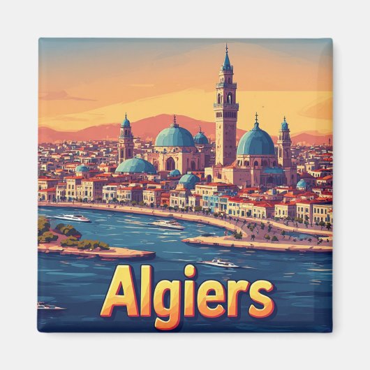 Aimant 🧲 Alger Algérie Voyage Souvenir 🌍 (Devant)