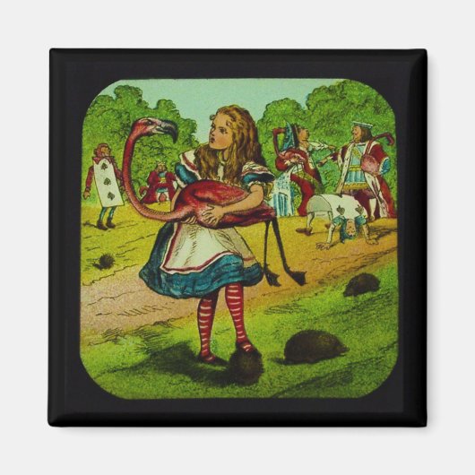 Aimant Alice au pays des merveilles Flamant rose Croquet (Devant)