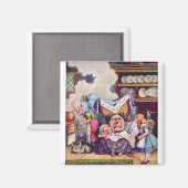 Aimant Alice dans la cuisine avec la duchesse et le bébé  (Recto/Verso)