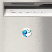 Aimant Alien bleu mignon disant bonjour (In Situ (Lave-vaisselle))