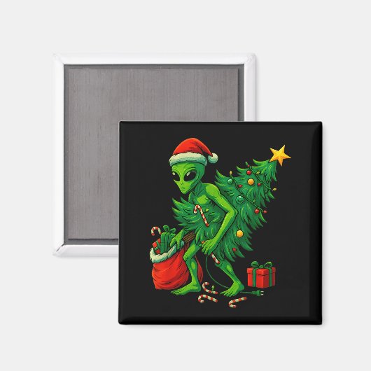 Aimant Alien Christmas Tree Lights Xmas Boys Men (Recto/Verso)