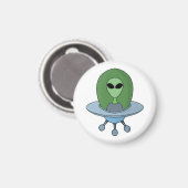 Aimant Alien dans son petit vaisseau spatial (Recto/Verso)
