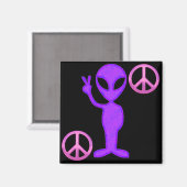 Aimant Alien de paix pourpre (Recto/Verso)