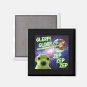 Aimant Alien Dog Meme Glerp Glorp Funny Space Laser Gift  (Recto/Verso)