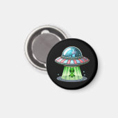 Aimant Alien enlevant une vache (Recto/Verso)