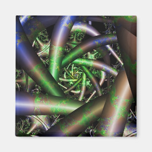 Aimant Alien Multicolor Fractal Art