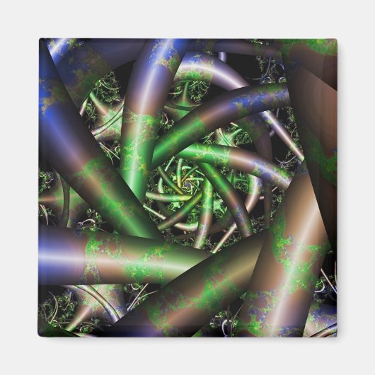 Aimant Alien | Multicolor Fractal Art (Devant)