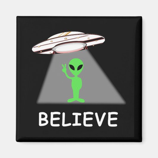 Aimant Alien Shirt - I Believe New Cool Ufo (Devant)