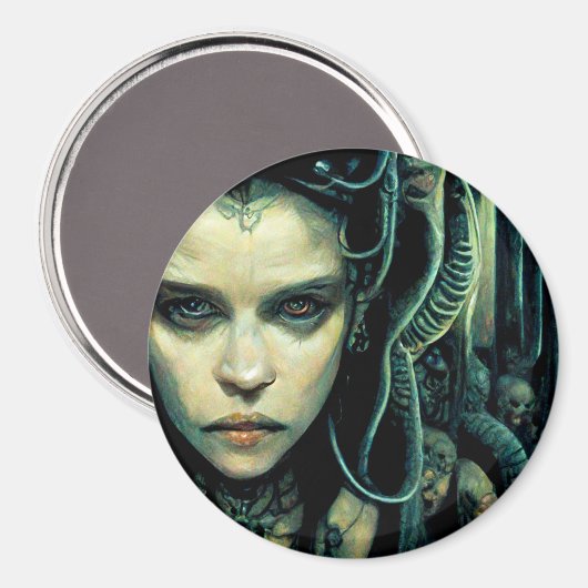 Aimant Alien Tech Girl Science Fiction (Recto/Verso)