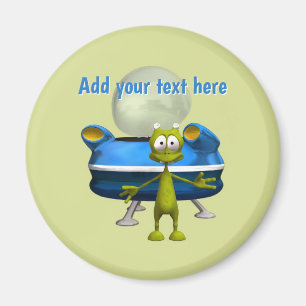 Aimant Alien UFO Espace Dessin Animé Mignon Personnalisé