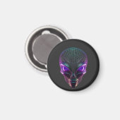 Aimant Alien violet aux yeux lumineux (Recto/Verso)