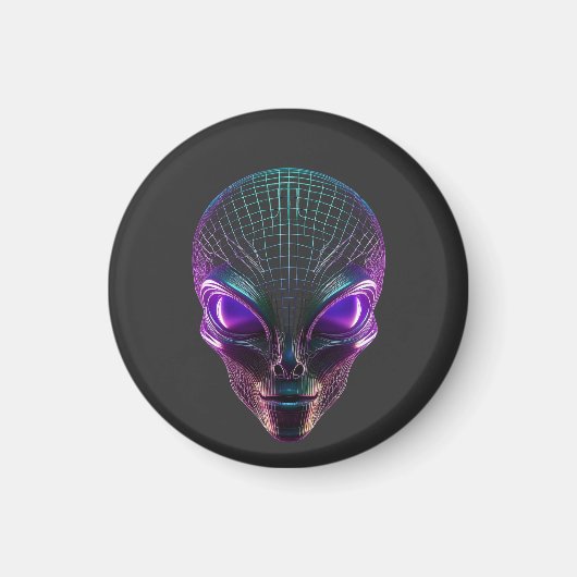 Aimant Alien violet aux yeux lumineux (Devant)
