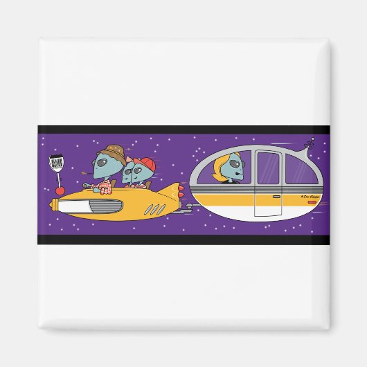 Aimant Aliens en vacances (Devant)