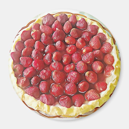 Aimant alimentaire à tarte aux fraises (Devant)
