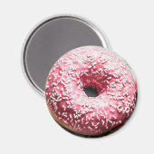 Aimant alimentaire rose givré Donut (Recto/Verso)