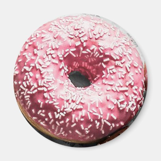 Aimant alimentaire rose givré Donut (Devant)