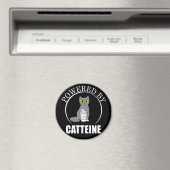 Aimant Alimenté par Catteine Funny Coffee Pun Caffeine (In Situ (Lave-vaisselle))