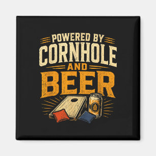 Aimant Alimenté par cornhole et bière drôle de tailgate
