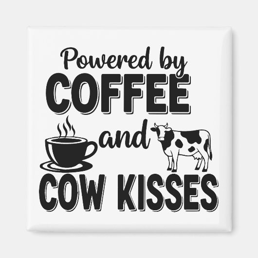 Aimant Alimenté par le café et les baisers de vache (Devant)