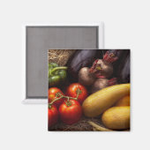 Aimant Aliments - Poivrons, Tomates, Courges et Navets (Recto/Verso)
