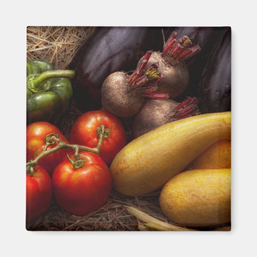 Aimant Aliments - Poivrons, Tomates, Courges et Navets (Devant)