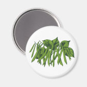 Aimant Aliments vintage, haricots verts biologiques légum (Recto/Verso)