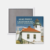 Aimant Alki Point Lighthouse, Seattle Washington (Recto/Verso)