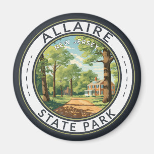 Aimant Allaire State Park New Jersey Travel Art Badge