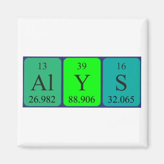 Aimant Alle l'aimant de nom de table périodique (Devant)