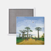 Aimant Allée des Baobabs, Madagascar - Paysage (Recto/Verso)