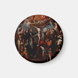Aimant Allégorie de la Crucifixion avec des saints jésuit