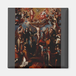 Aimant Allégorie de la Crucifixion avec des saints jésuit