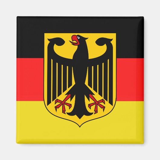 Aimant Allemand, aigle noir du drapeau allemand, Allemagn (Devant)