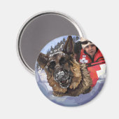 Aimant Allemand Shepard Recherche et Secourt dans la neig (Recto/Verso)