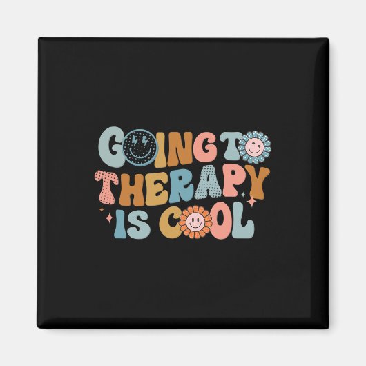Aimant Aller À La Thérapie Est Cool Rétro Féministe (Devant)