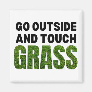 Aimant ALLER À L'EXTÉRIEUR DE TOUCH GRASS Humour drôle