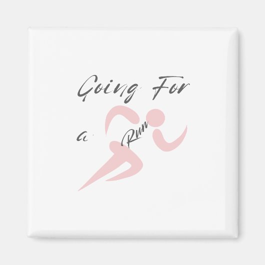 Aimant Aller Courir, Cadeau pour Passionné de Course à Pi (Devant)