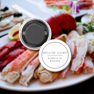 Aimant Allergie bilingue noire et blanche aux mollusques