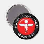 Aimant Allergies médicamenteuses multiples (Recto/Verso)