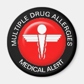 Aimant Allergies médicamenteuses multiples (Devant)