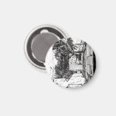 Aimant Alleyway Saigon Vietnam Cityscape Stylo et encre A (Recto/Verso)