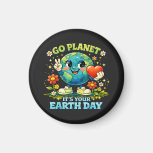 Aimant Allez planète, c'est votre journée de la Terre ver