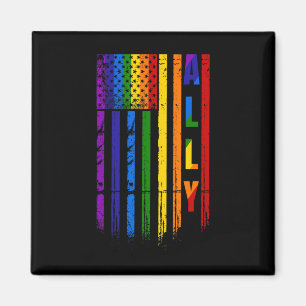 Aimant Allié Lgbt Lgbtq Fierté Arc-en-ciel Drapeau Améric
